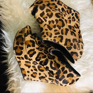 Steve Madden Leopard Peep Toe Wedges